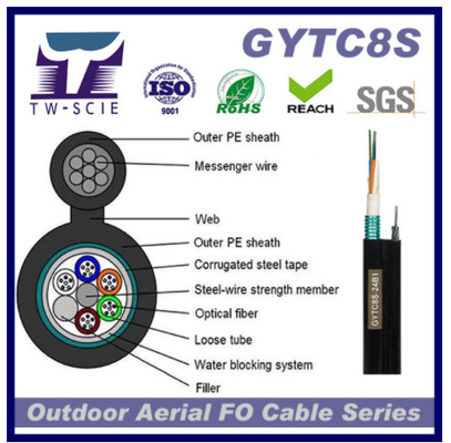 GYTC8s 36 πυρήνων χάλυβα θωρακισμένο οπτικών ινών καλώδιο οπτικών ινών καλωδίων άμεσο θαμμένο που χρησιμοποιείται στο telecommuniction