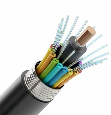 LSZH Jacket Indoor Armored Fiber Optic Cable με 6-12 ίνες ανά σωλήνα