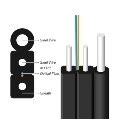 GJYXFCH Εξωτερικό 2core FRP Drop Fiber Optic Cable FTTH Fiber Cable