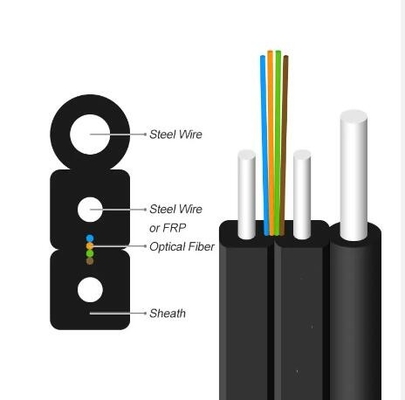 Αυτοεφοδιασμένο καλώδιο FTTH 1 πυρήνας έως 4 πυρήνες εσωτερικό εξωτερικό υπερυψωμένο καλώδιο οπτικών ινών