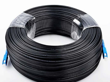 Μαύρο σακάκι 4 LSZH/PVC μεγάλης απόστασης FTTH οπτικής ίνας τρόπου GJYXCH πυρήνων ενιαίο καλώδιο πτώσης καλωδίων