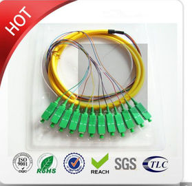 LC/PC πολυ καλώδιο κίτρινη υλική διάμετρος 2.0mm ξεμπλοκαρίσματος τρόπου Om3 12core μίνι PVC 3m πλεξίδα-γ