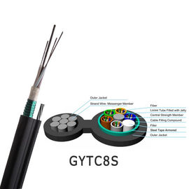 GYTC8S σχήμα 8 καλώδιο 144 μορφής πυρήνων μόνο υπαίθριο καλώδιο ινών οπτικών ινών υποστήριξης θωρακισμένο