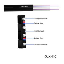 GJXH4C εσωτερικό FTTH καλώδιο πτώσης καλωδίων πτώσης 2 ενιαίο καλώδιο οπτικών ινών τρόπου πυρήνων