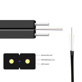 FTTH πεταλούδα-διαμορφωμένη GJYXFH οπτικής ίνας οπτική ίνα 2 καλωδίων πτώσης τύπων G657A1 τόξων καλωδίων μονοκατευθυντική πυρήνας