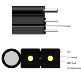Εξωτερική θήκη 2*0.45mm LSZH καλώδιο πτώσης οπτικής ίνας μελών δύναμης χάλυβα SM FTTH