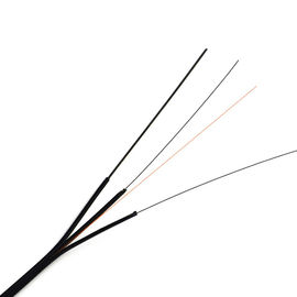 1-4 καλώδιο πτώσης πυρήνων FTTH FRP/καλυμμένο επίπεδο οπτικό καλώδιο μελών δύναμης χάλυβα