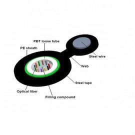 GYXTC8S HDPE μαύρο εξωτερικό σχήμα 8 uni-σωλήνων καλωδίων οπτικών ινών θηκών υπαίθριο ενιαίος αγγελιοφόρος καλωδίων μορφής
