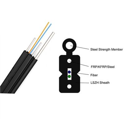 Καλώδιο GJYXCH 2 ενιαίο σχήμα 8 οπτικής ίνας FTTH καλωδίων πτώσης τρόπου πυρήνων μορφή