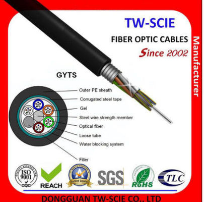 Διπλό σακάκι Ethernet καλωδίων ινών σφαιρών ανθεκτικό θωρακισμένο οπτικό ελαφρύ