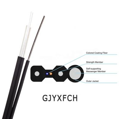 Καλώδιο πτώσης τύπων FTTH τόξων θηκών LSZH τέσσερα πυρήνας πολλαπλού τρόπου
