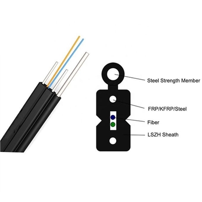 Αυτοφερόμενο καλώδιο πτώσης FTTH 1300 - 1324nm μηδέν μήκος κύματος GJYXCH/GJYXFCH διασποράς